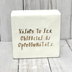 Rae Dunn Girl Boss Vision To See Obstacles As Opportunities Paperweight Block